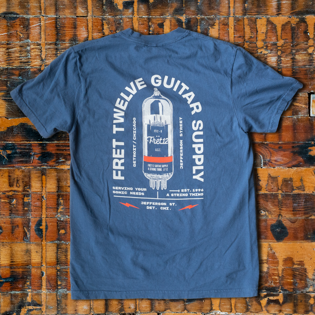 Sonic Needs Amp Tube Tee – Blue Graphic Shirt | FRET12