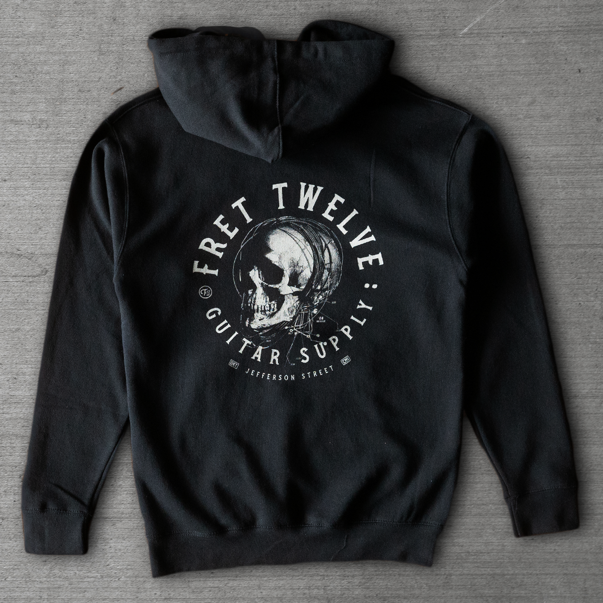 FRET12_Hoodie_Guitar_Supply_Bl