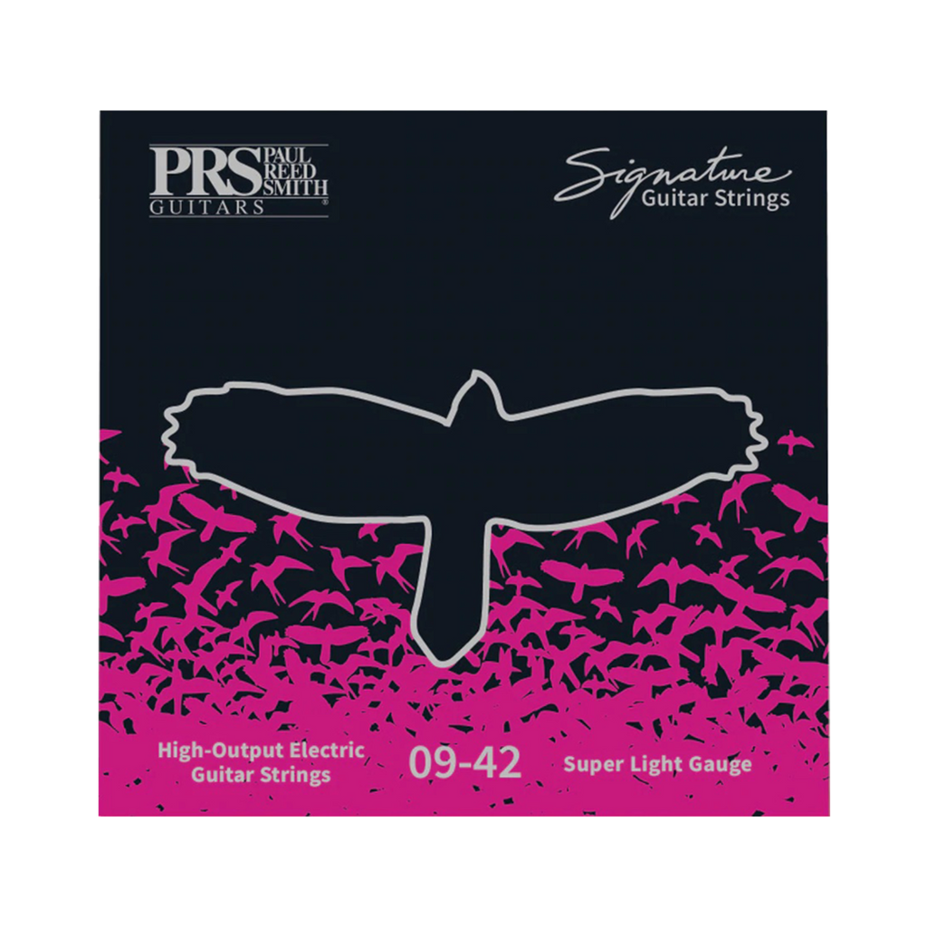 Front of packaging for PRS Signature electric strings, gauges 09-42 (Super Light).