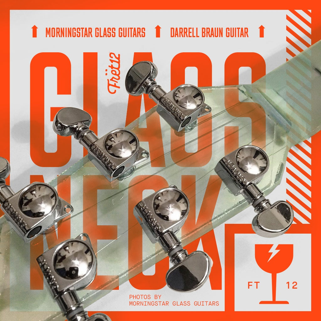 glass neck from morningstar glass guitars over fret12 orange and whitebranding