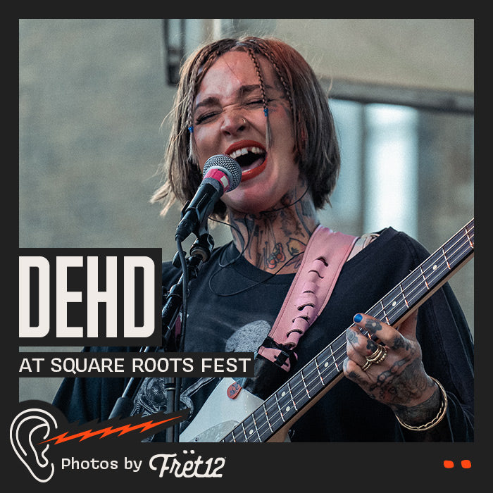 Dehd's Emily Kempf performing at Square Roots Music Fest