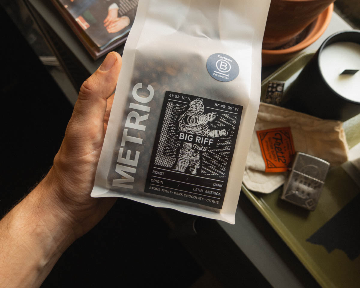 Our coffee collection brings together local craft and global flavor. Chicago-roasted beans, handmade coasters, and analog reads. From soundcheck to sunrise, fuel up with the good stuff.