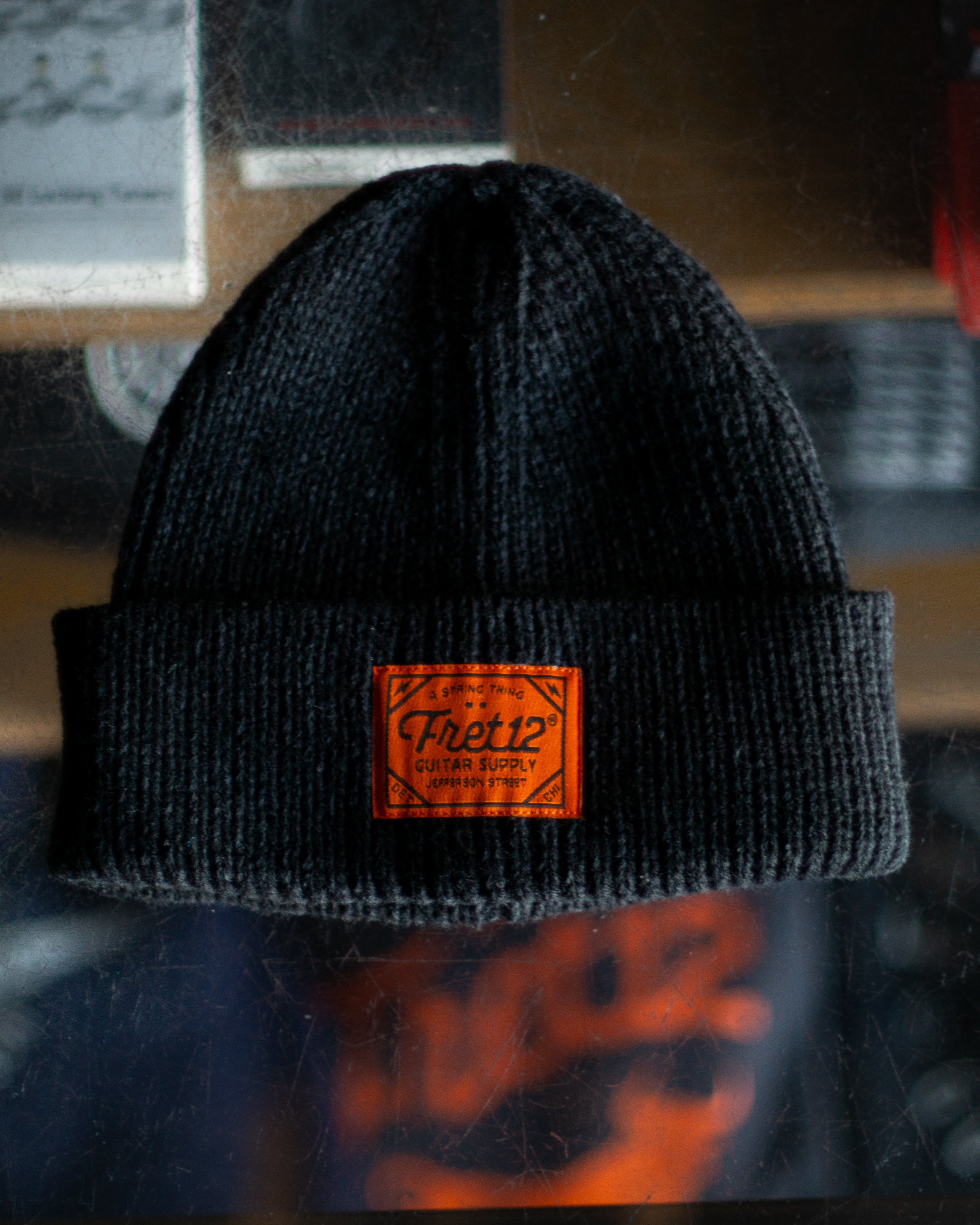 Orange Badge Beanie - Black | FRET12