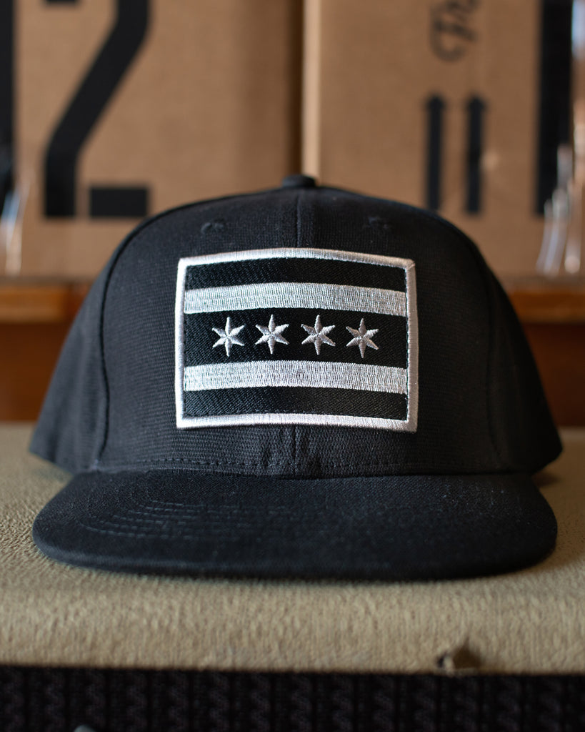 CHICAGO FLAG 6 PANEL HAT – BLACK