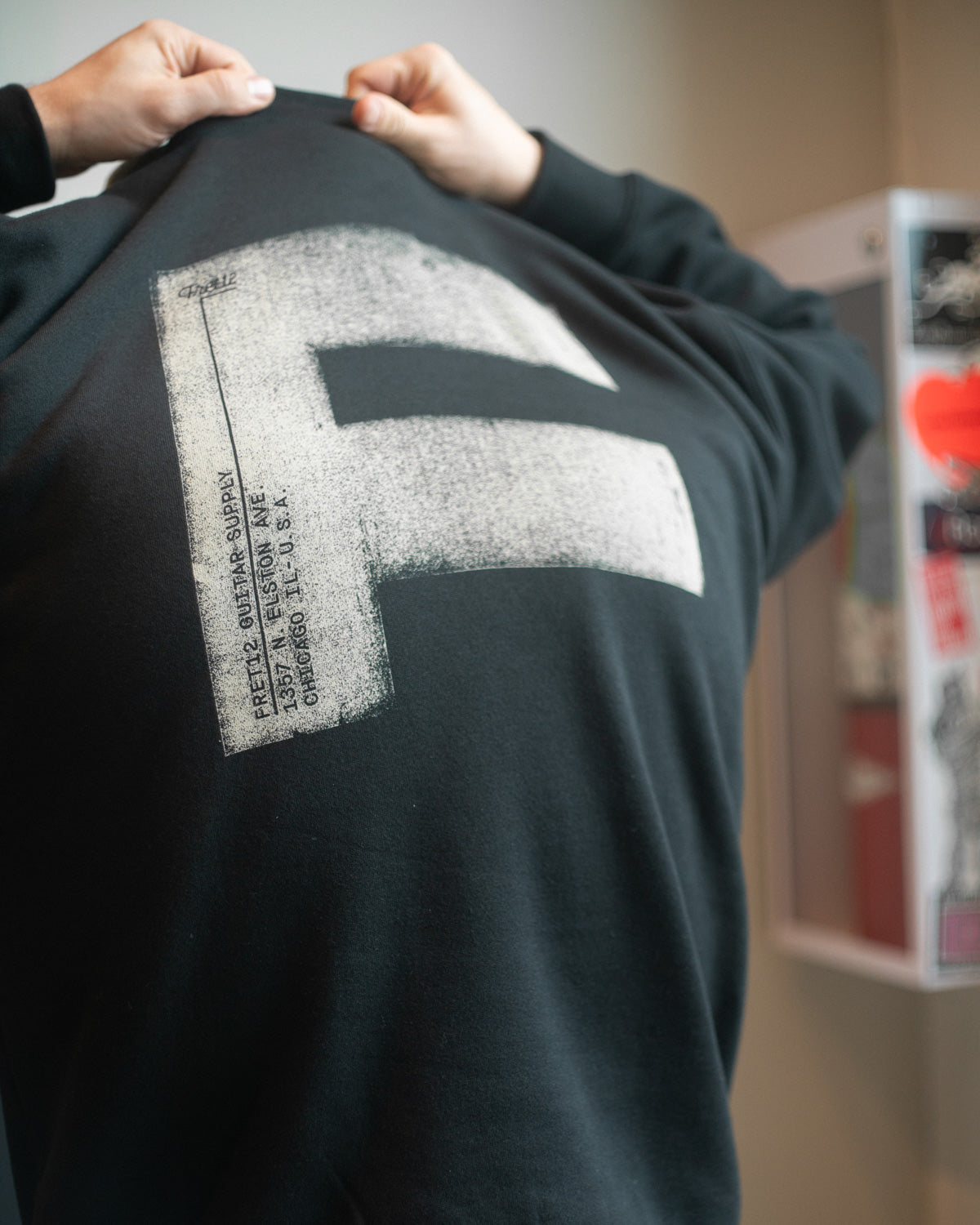 The Fat F Crew Neck - Black Graphic Sweatshirt | FRET12