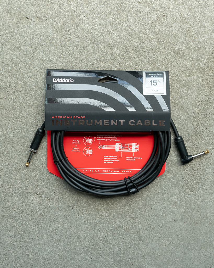 D'Addario AMERICAN STAGE SERIES INSTRUMENT CABLE 15'