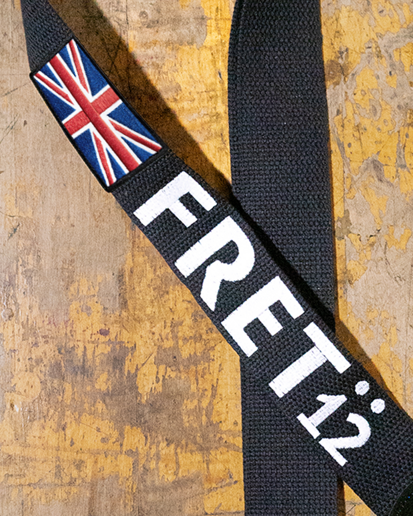 FRET12 UNION JACK GUITAR STRAP - BLOCK LOGO
