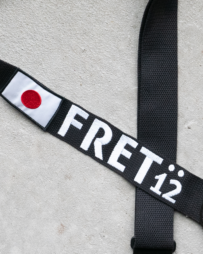 FRET12 JAPAN FLAG GUITAR STRAP - BLOCK LOGO