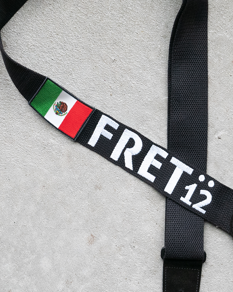 FRET12 MEXICO FLAG GUITAR STRAP - BLOCK LOGO
