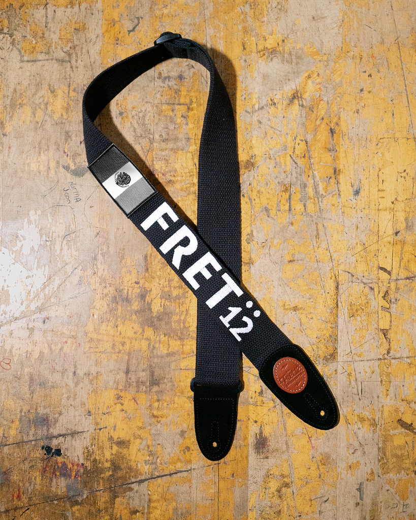 FRET12 MONOCHROME MEXICO FLAG GUITAR STRAP - BLOCK LOGO