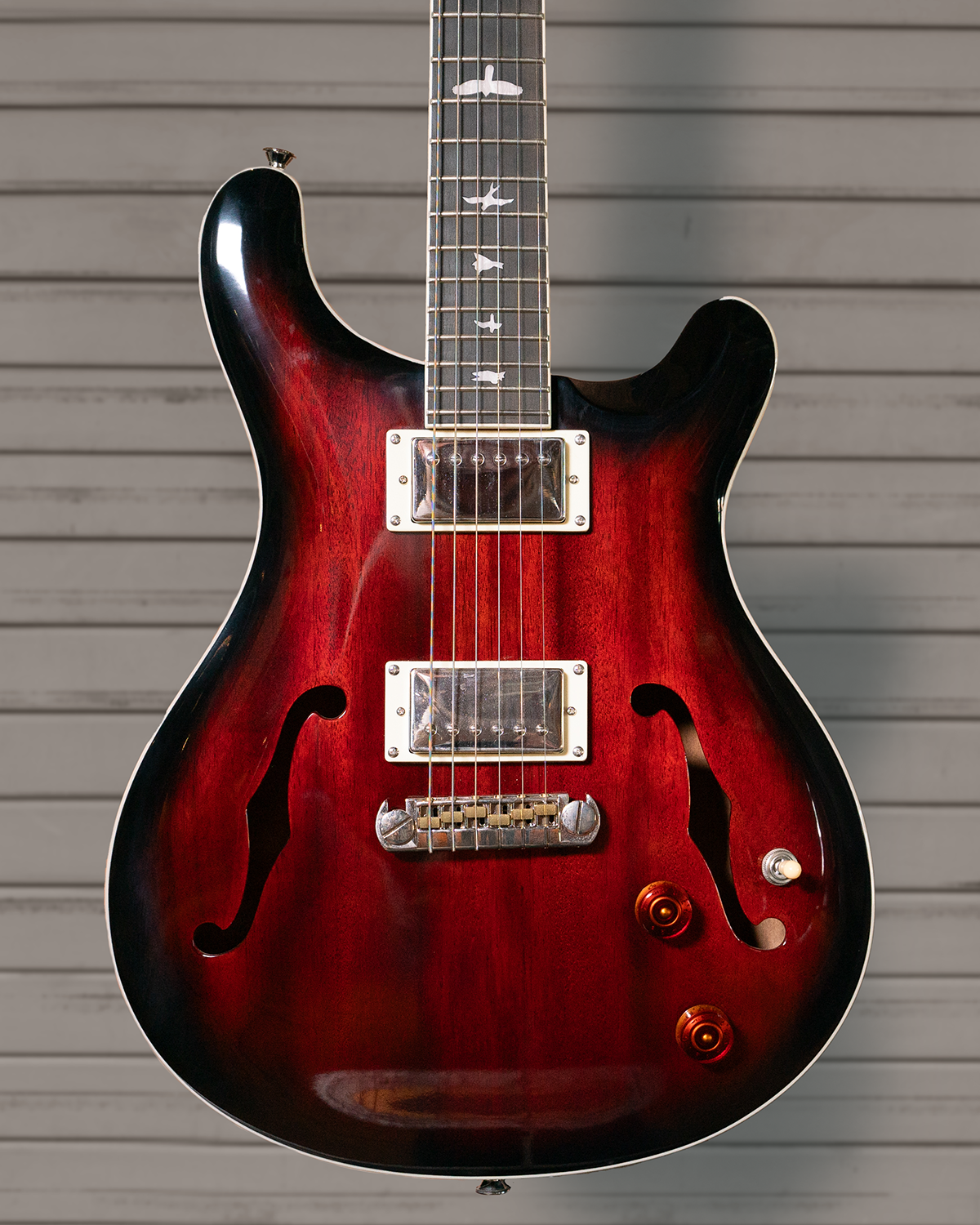 PRS SE Hollowbody Standard in Fire Red Burst [Adjustable Stoptail