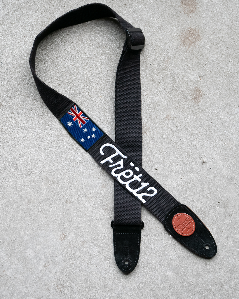 FRET12 AUSTRALIA FLAG GUITAR STRAP - SCRIPT LOGO
