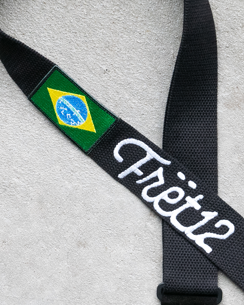 FRET12 BRAZIL FLAG GUITAR STRAP - SCRIPT LOGO