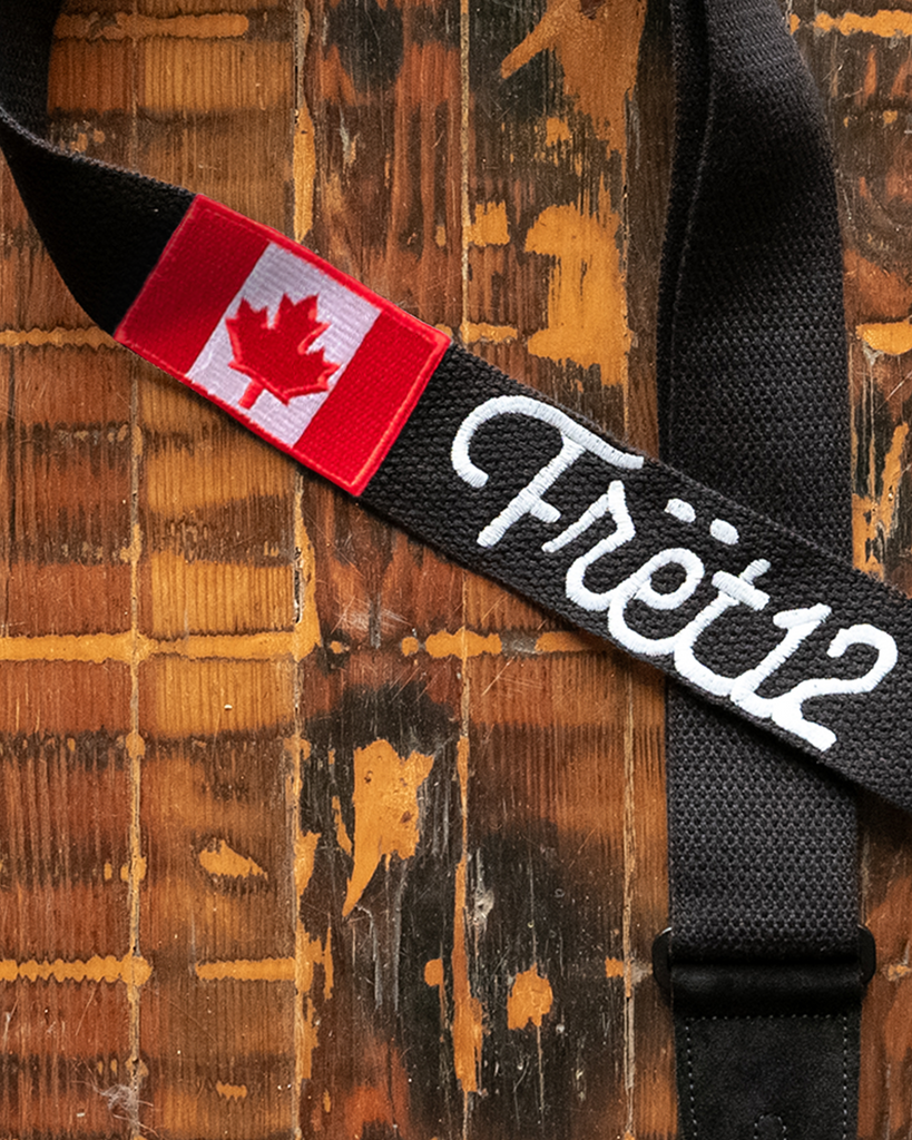 FRET12 CANADA FLAG GUITAR STRAP - SCRIPT LOGO