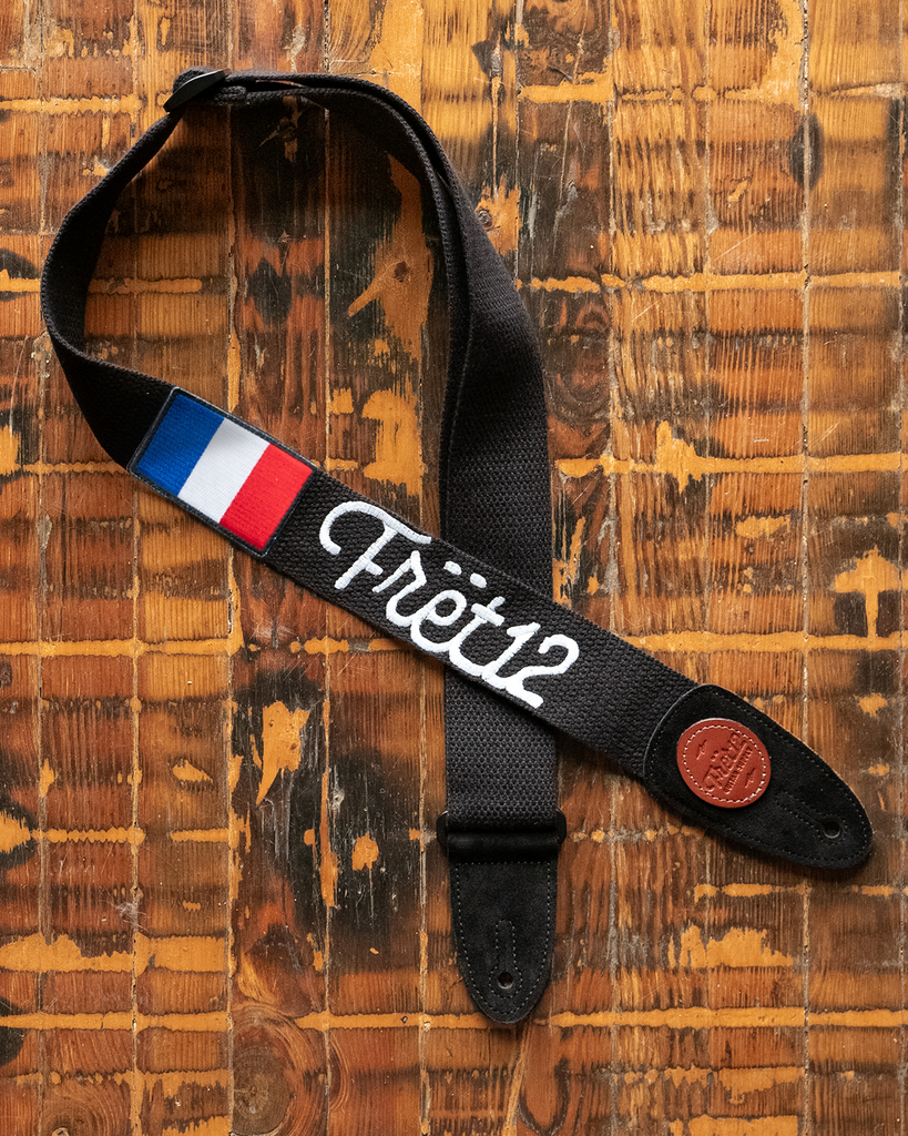 FRET12 FRANCE FLAG GUITAR STRAP - SCRIPT LOGO