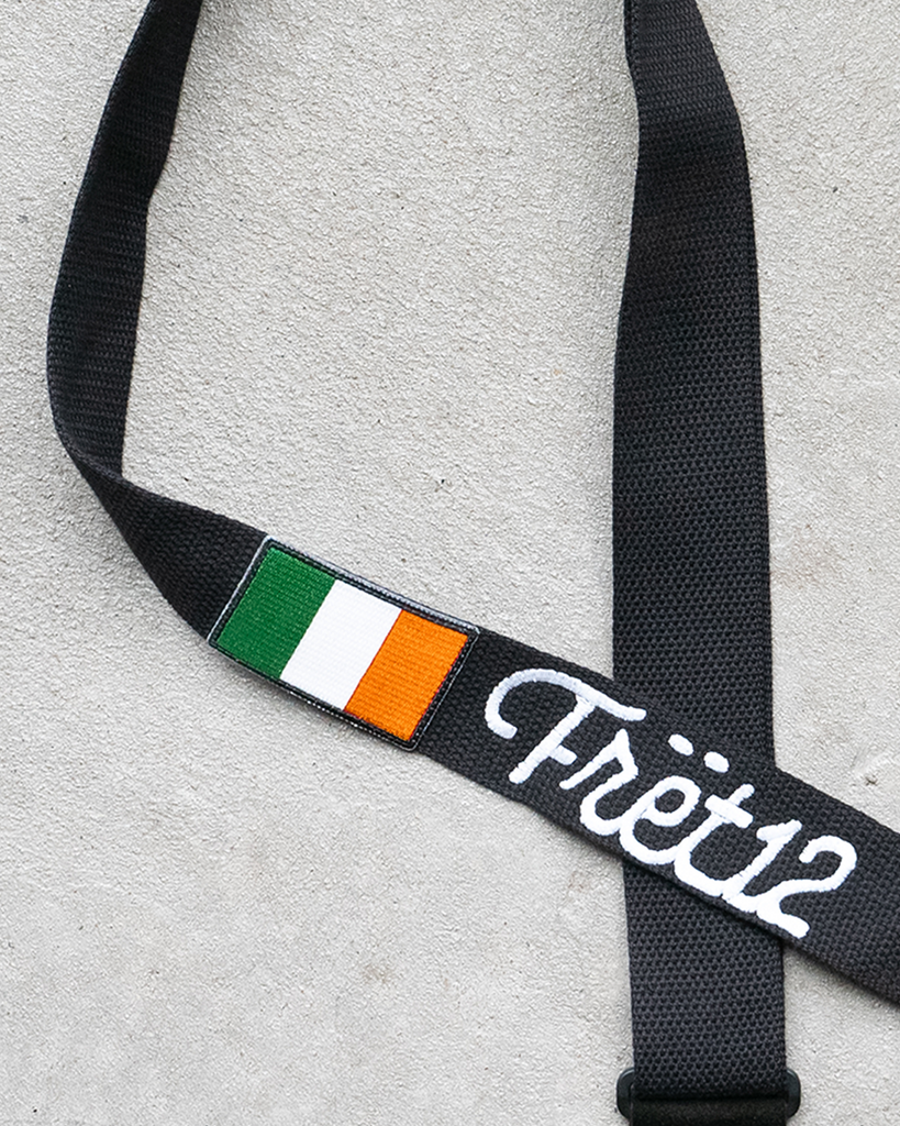 FRET12 IRISH FLAG GUITAR STRAP - SCRIPT LOGO