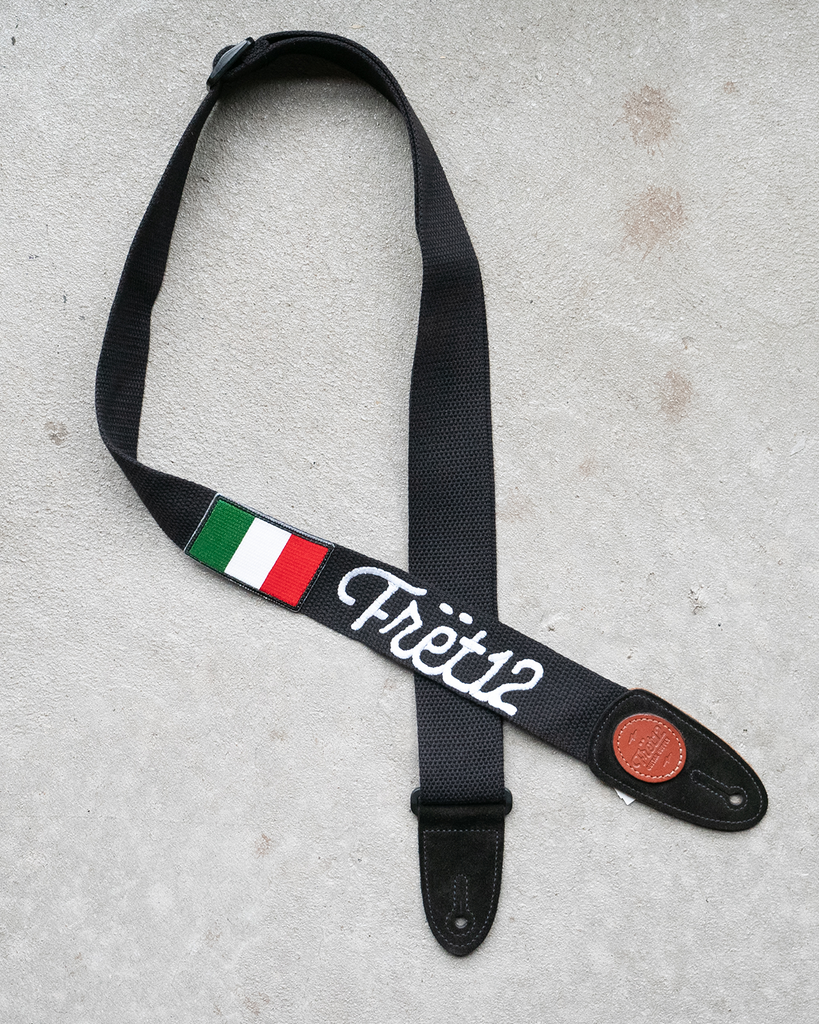 FRET12 ITALY FLAG GUITAR STRAP - SCRIPT LOGO