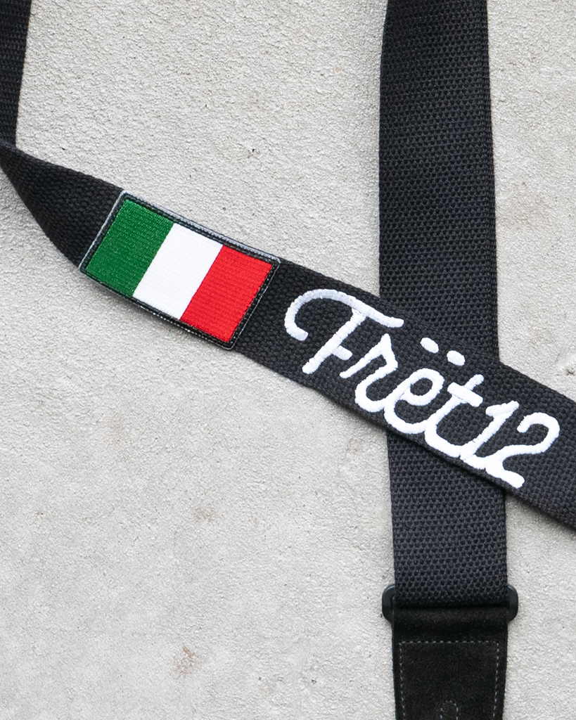 FRET12 ITALY FLAG GUITAR STRAP - SCRIPT LOGO