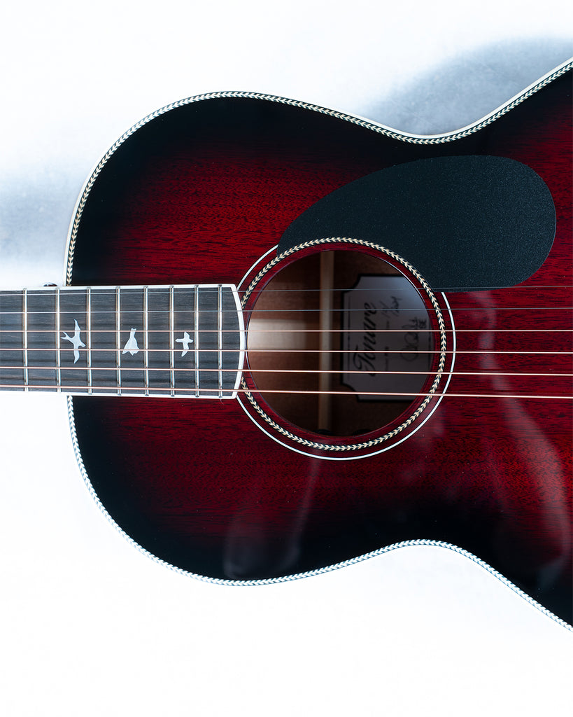 PRS SE PPE20 Parlor Acoustic/Electric - Fire Red Burst Gloss Top Satin Back