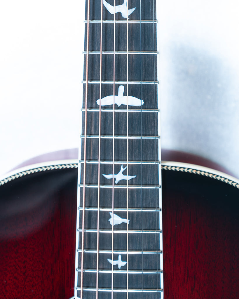 PRS SE PPE20 Parlor Acoustic/Electric - Fire Red Burst Gloss Top Satin Back