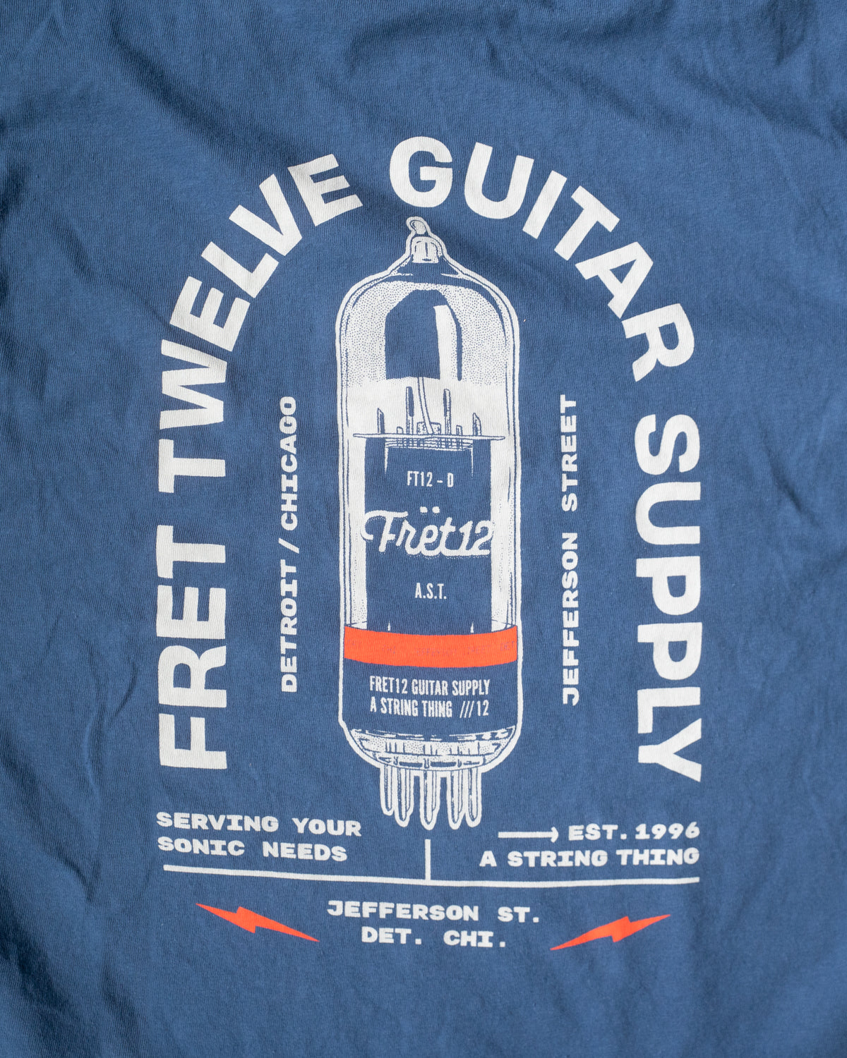 Sonic Needs Amp Tube Tee – Blue Graphic Shirt | FRET12