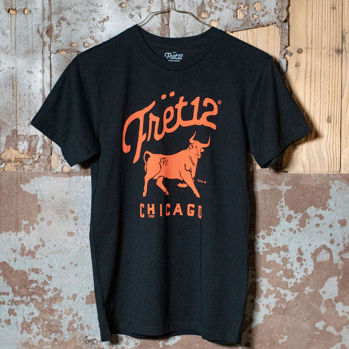 Chicago Stockyards Tee - Black Graphic Shirt | FRET12