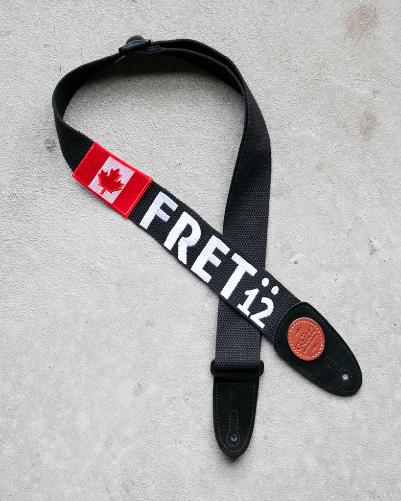 FRET12 CANADA FLAG GUITAR STRAP - BLOCK LOGO