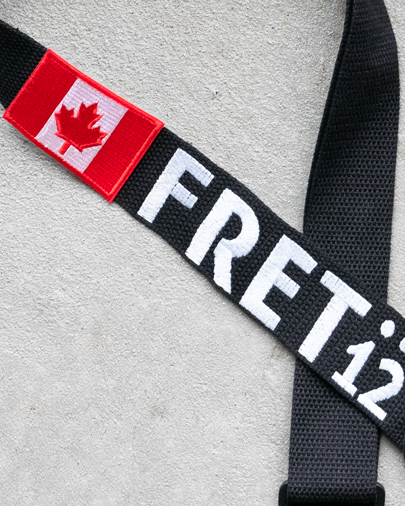 FRET12 CANADA FLAG GUITAR STRAP - BLOCK LOGO