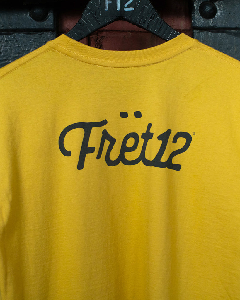 F12 CIRCLE SCRIPT LOGO TEE - MUSTARD