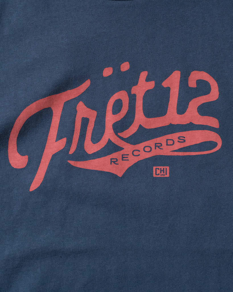 FRET12 RECORDS LOGO TEE - PETROL BLUE