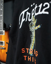 STRING THING ARCH CREWNECK - OVERSIZED - BLACK | FRET12