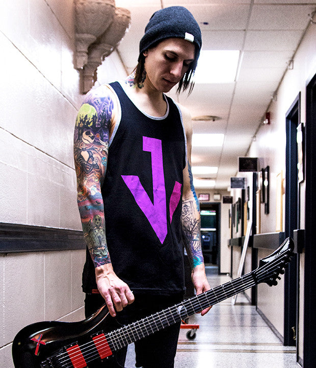 JACKY VINCENT (Falling In Reverse, Cry Venom): JV LOGO SLEEVELESS SHIR |  FRET12