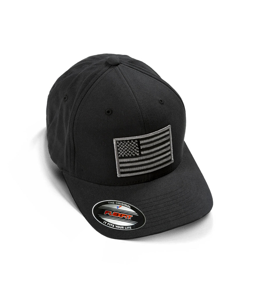 MONOCHROME AMERICAN FLAG "F" LOGO HAT – BLACK