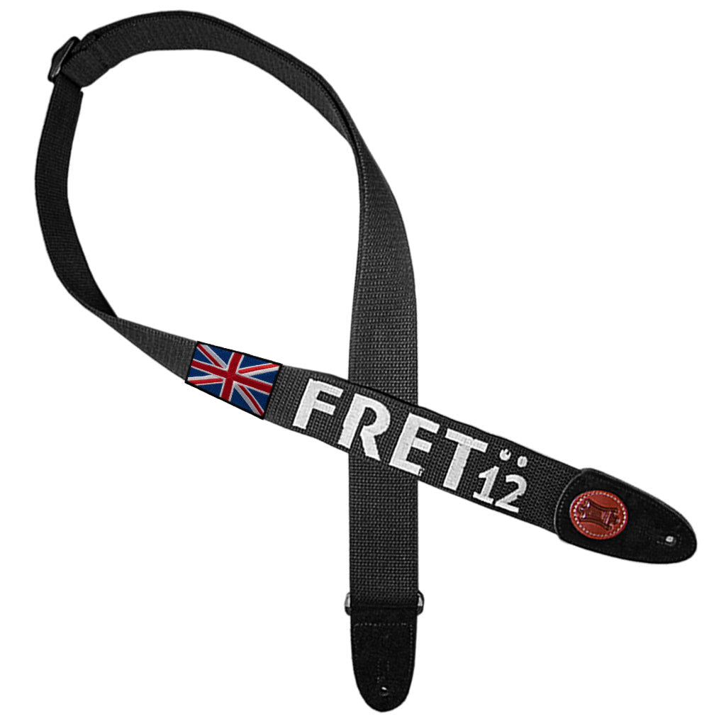 FRET12 UNION JACK GUITAR STRAP - BLOCK LOGO