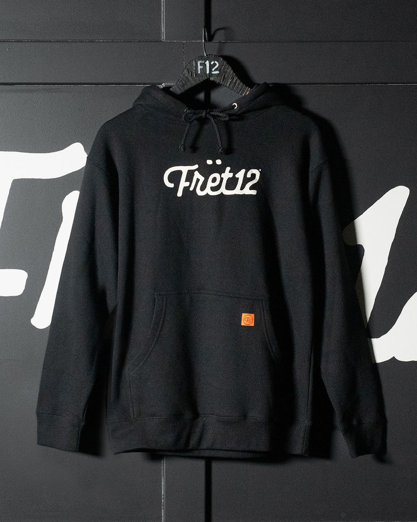 FRET12 SCRIPT LOGO HOODIE - BLACK