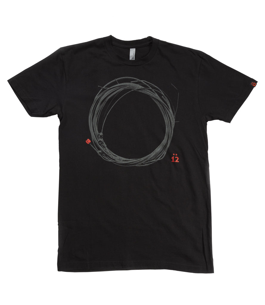 Front of black tee with O.G. Coil logo.
